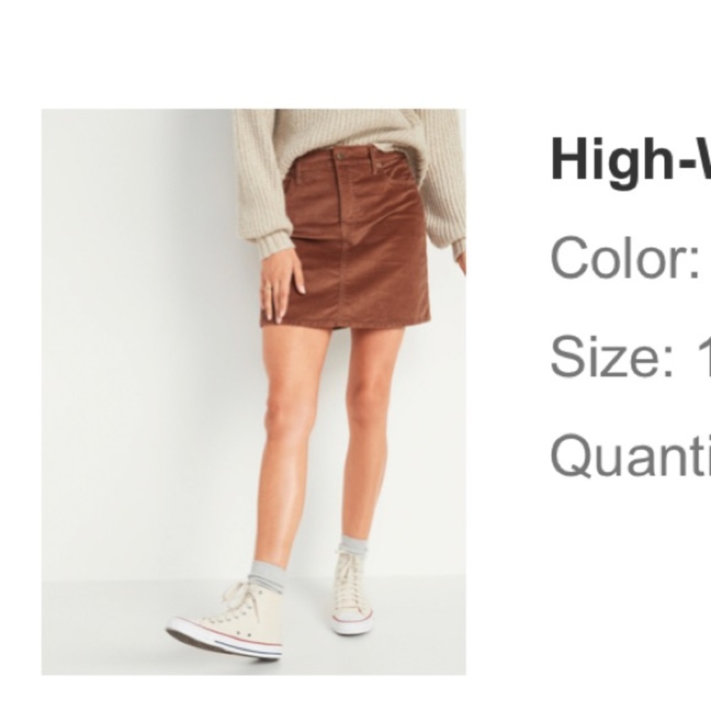 Old Navy faux velvet graham cracker color new with tags mini skirt, size 16.